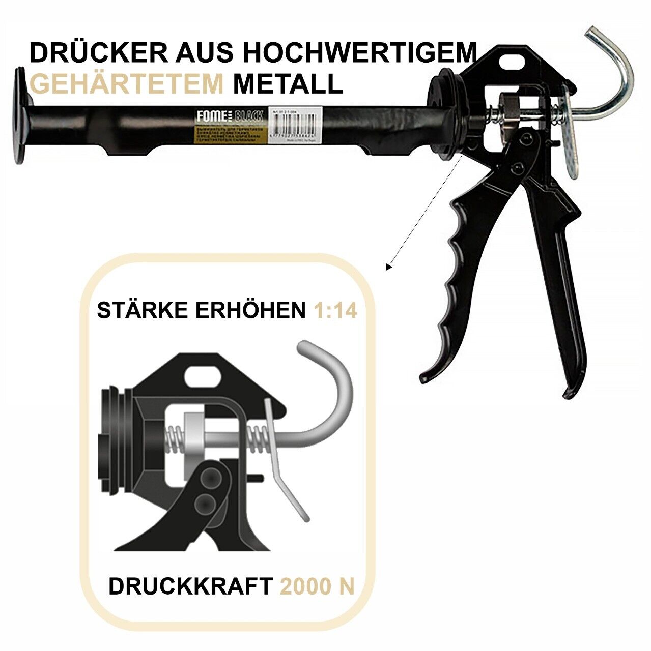 Premium Kartuschenpresse Metall 280-320ml 14:1