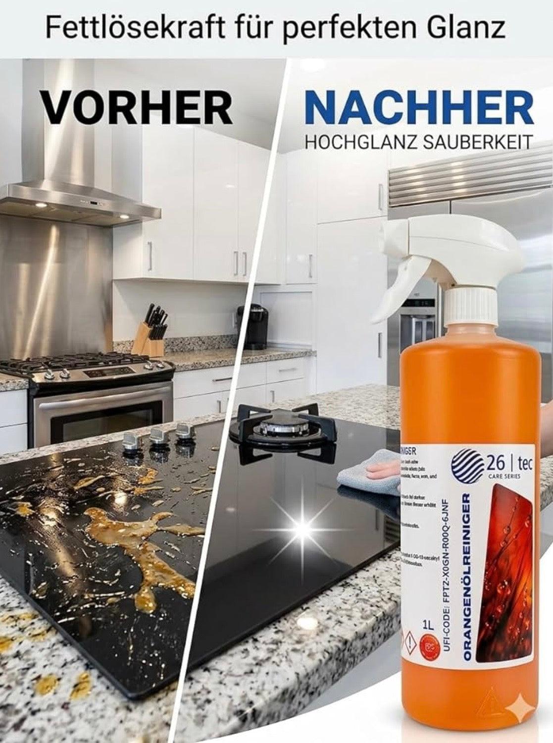 26 tec Aktiv Orangenöl Reiniger Konzentrat – Fett, Kleber & Harze lösen