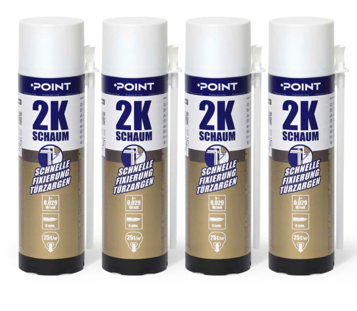 Point 2K PU-Zargenschaum 400 ml – 2K Montageschaum für Türzargen & Fenster