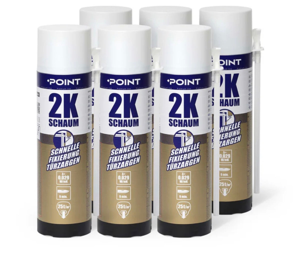 Point 2K PU-Zargenschaum 400 ml – 2K Montageschaum für Türzargen & Fenster