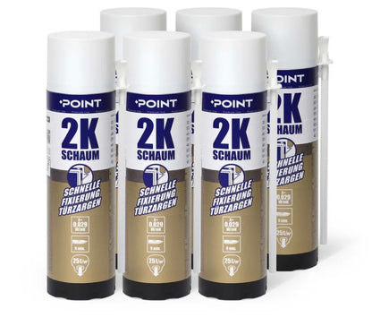 Point 2K PU-Zargenschaum 400 ml – 2K Montageschaum für Türzargen & Fenster