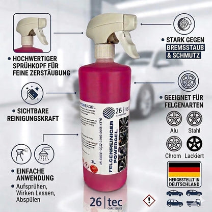 26 tec Aktiv Felgenreiniger Powergel – Bremsstaub & Schmutz entfernen
