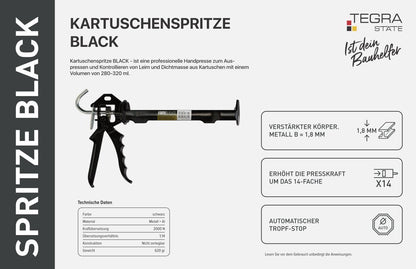 Premium Kartuschenpresse Metall 280-320ml  14:1