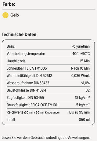 POINT WDVS KLEBESCHAUM 60 SECONDS 850ml ||Dämmstoffkleber||